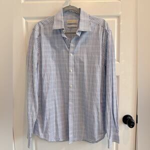 Michael Kors Men’s Long Sleeve Plaid Button Down Dress Shirt